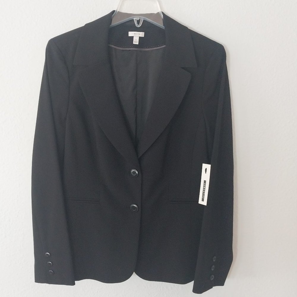 Semantiks Women's Black Tailored Career Wear Two Button Suit Jacket NWT